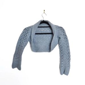 Light Blue Knitted Shrug — Vintage Soft Y2K Knit Bolero